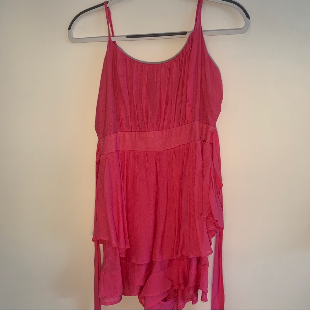 Boutique Pink Romper Front or Back Tie Size Small